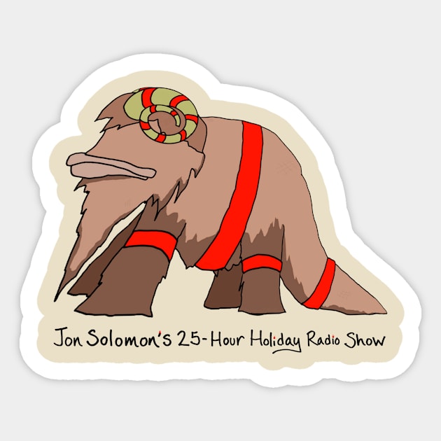 25-Hour Holiday Radio Show Gävle shirt (dark text) Sticker by jonsolomon